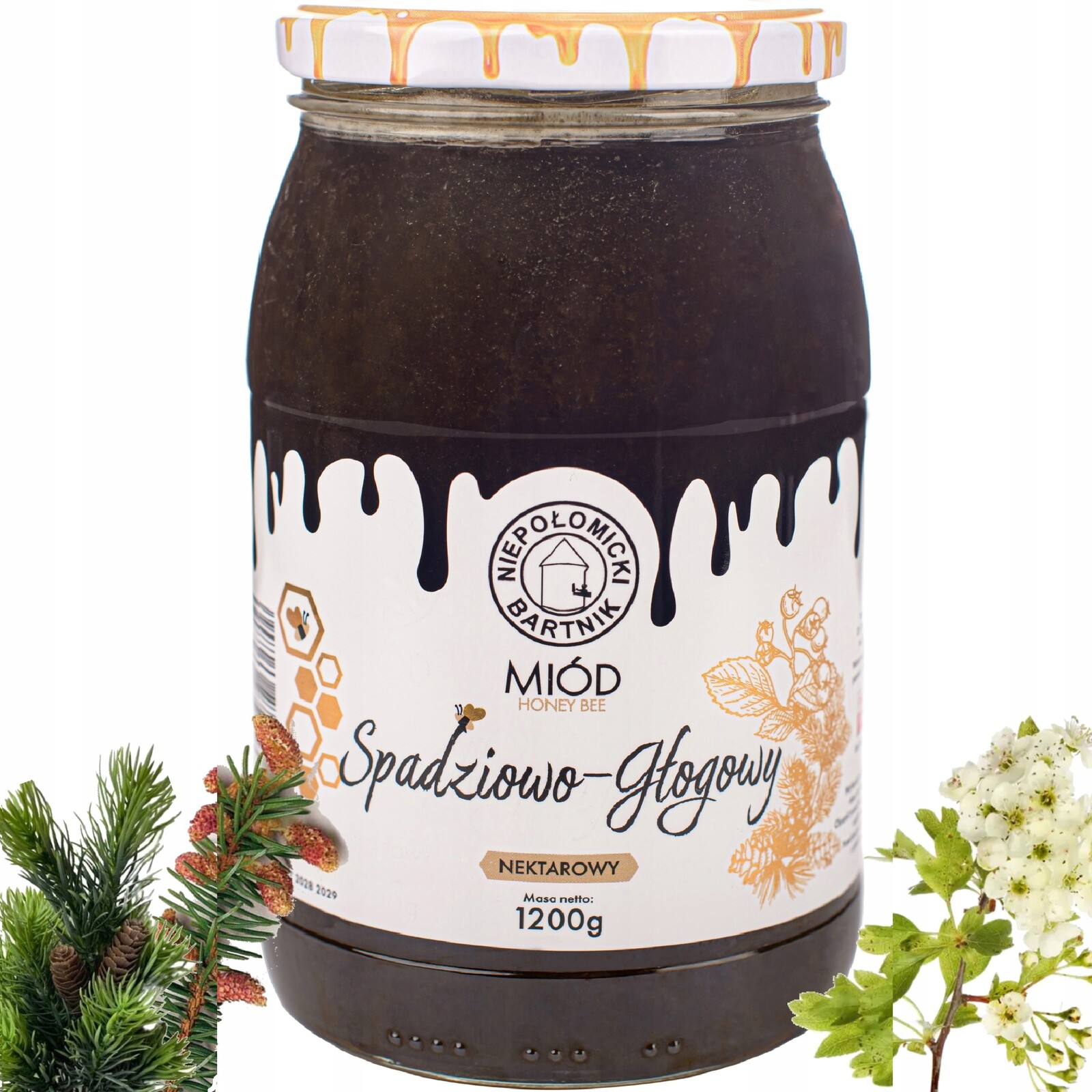 Medovicový Med 1.2 Kg Polský Pravá Hlodovo-hlohovitá Čerstvá 2024