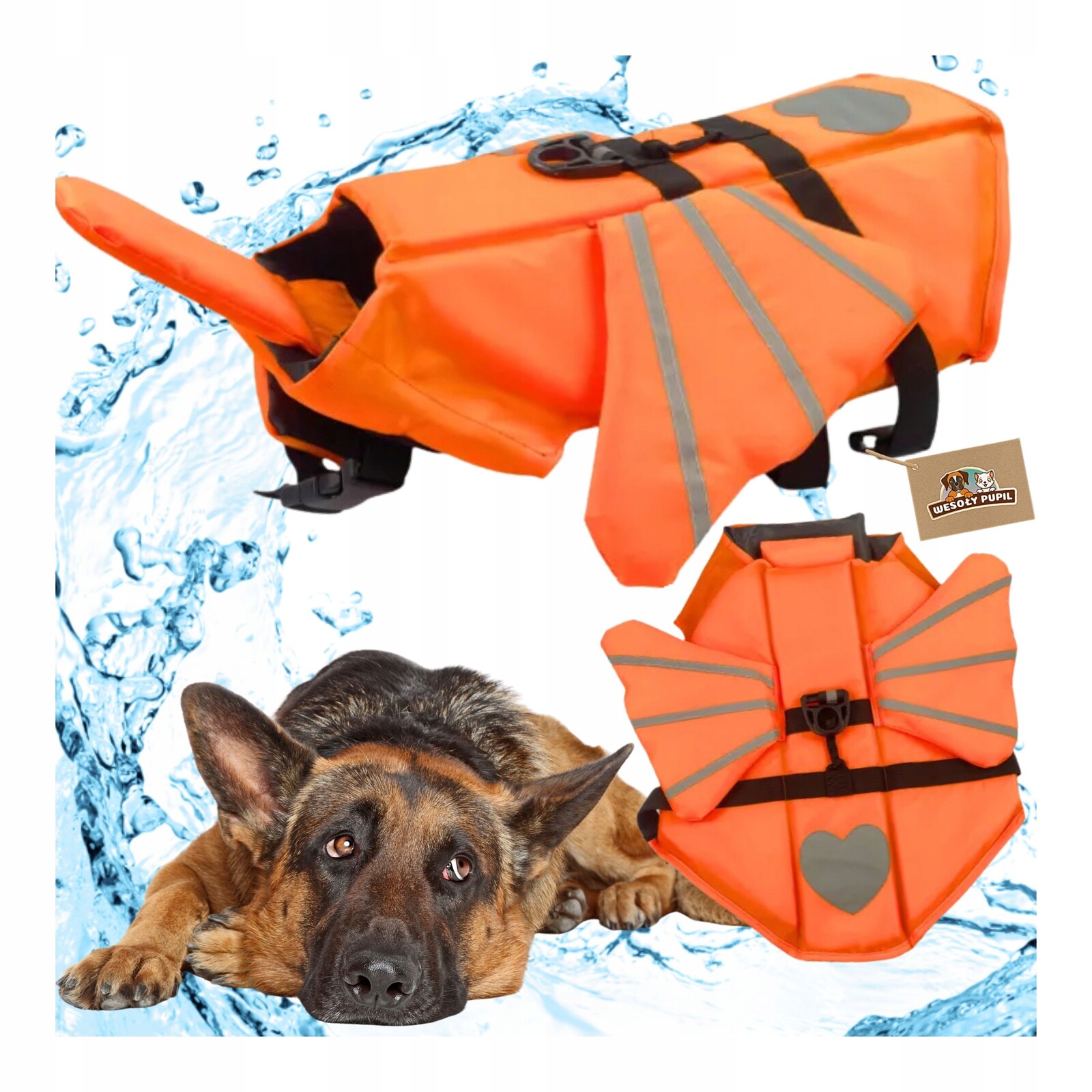 Kapok pro psa na plavání záchranná vesta do vody S Křídly XL