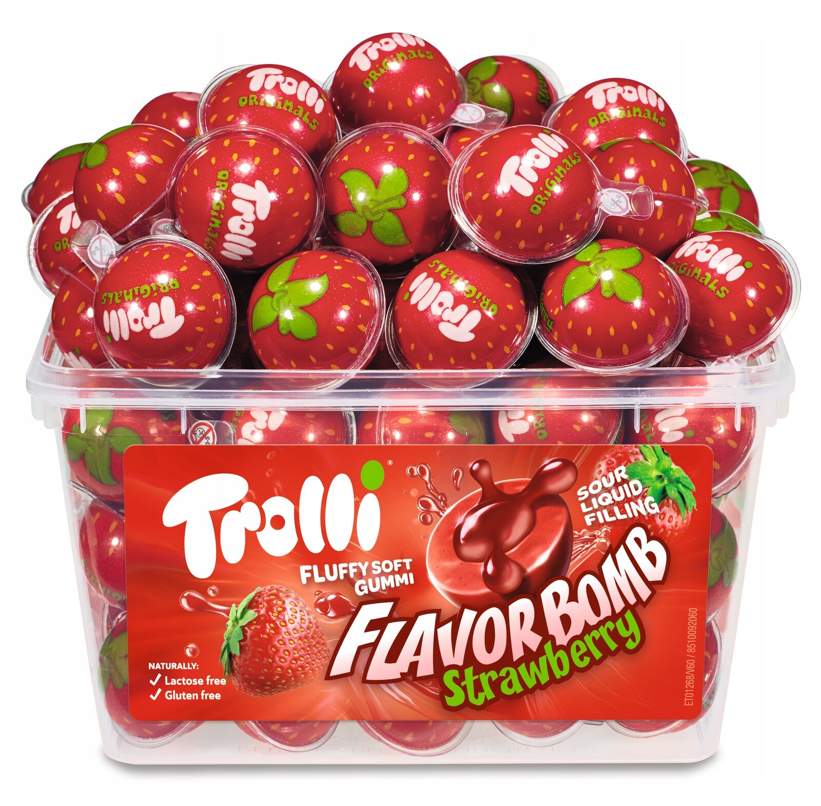 Trolli Želé Bonbony Strawberry Jahodové Flavor Bomb 60 ks