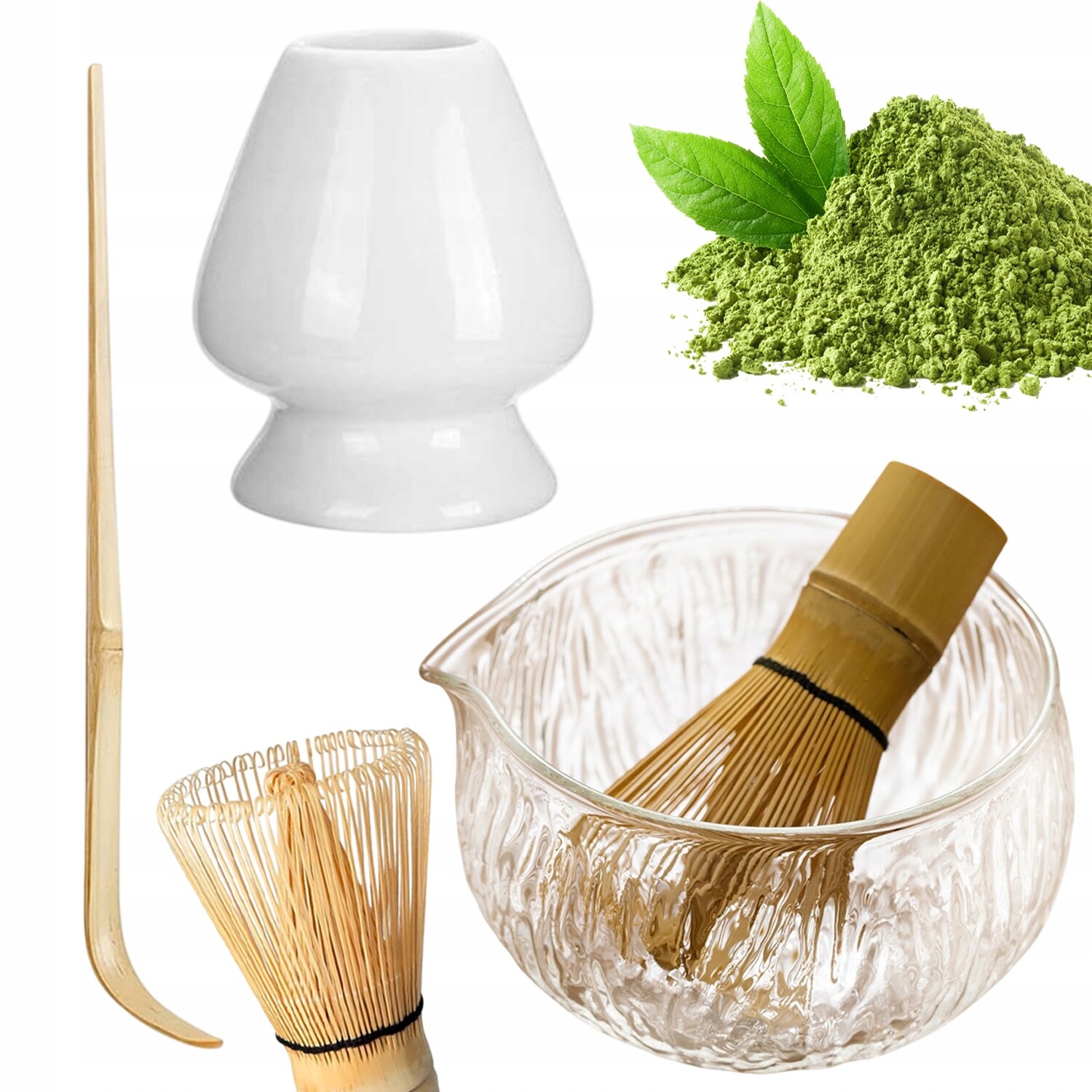 Sada Štětců Na Čaj Matchy Podstavec Pod Chasen Pro Matchu Keramický