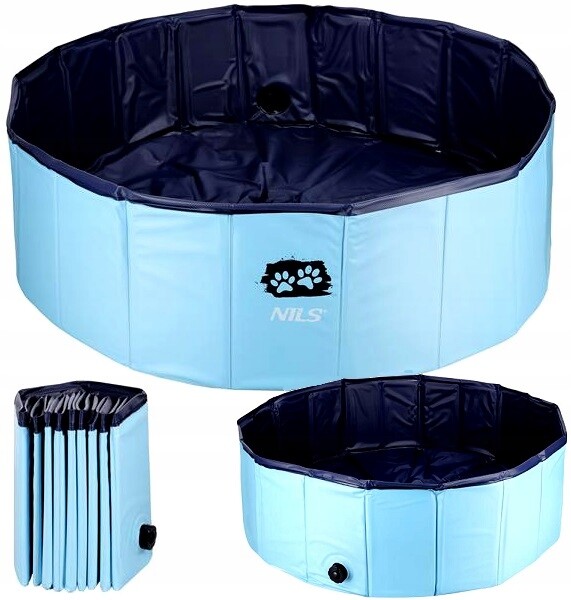 Velký zahradní bazén pro psy a zvířata pro ochlazení při mytí, skládací, 100 x 30 cm
