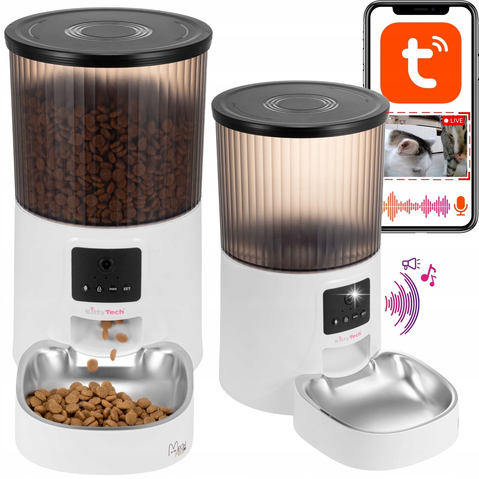 Automatický podavač krmiva pro krmítka s WiFi kamerou Tuya MeowMealHD KittyTech