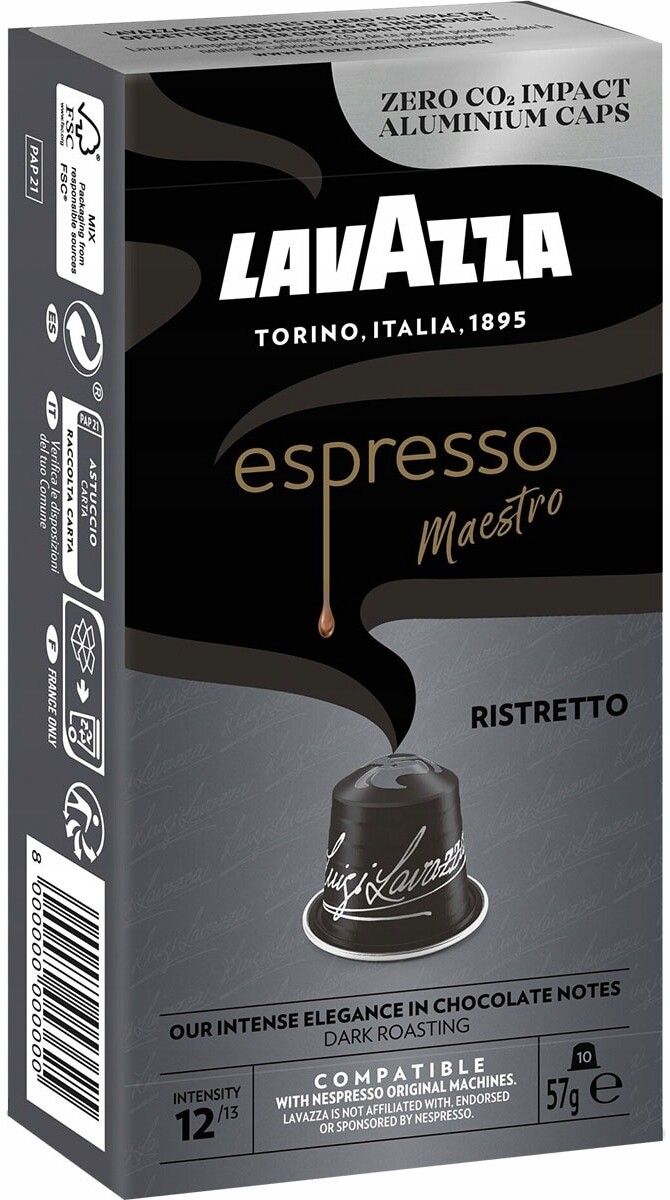 4x Lavazza Espresso Ristretto 57g 10 kapslí Nespresso