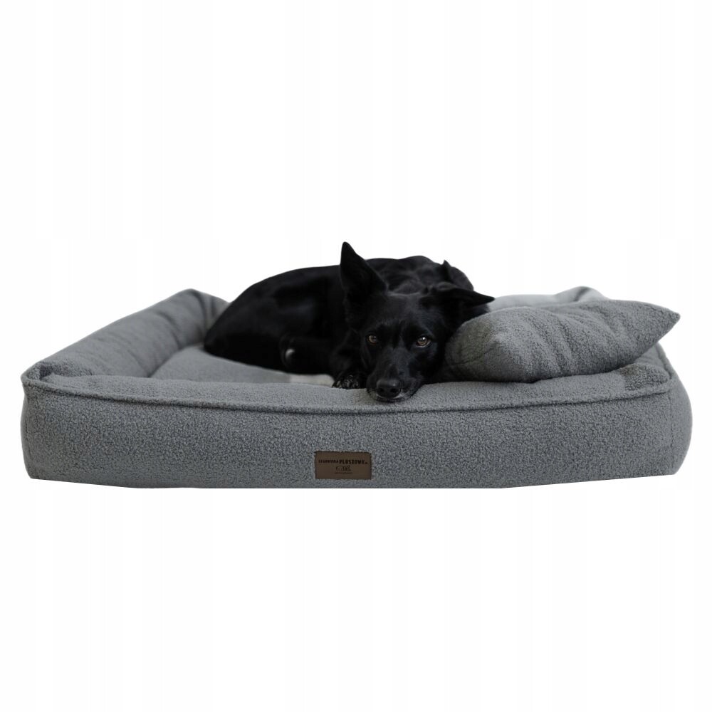 Pelíšek Premium Boucle Grafit M 80x60 cm pro psa Buldoky Jack Mops