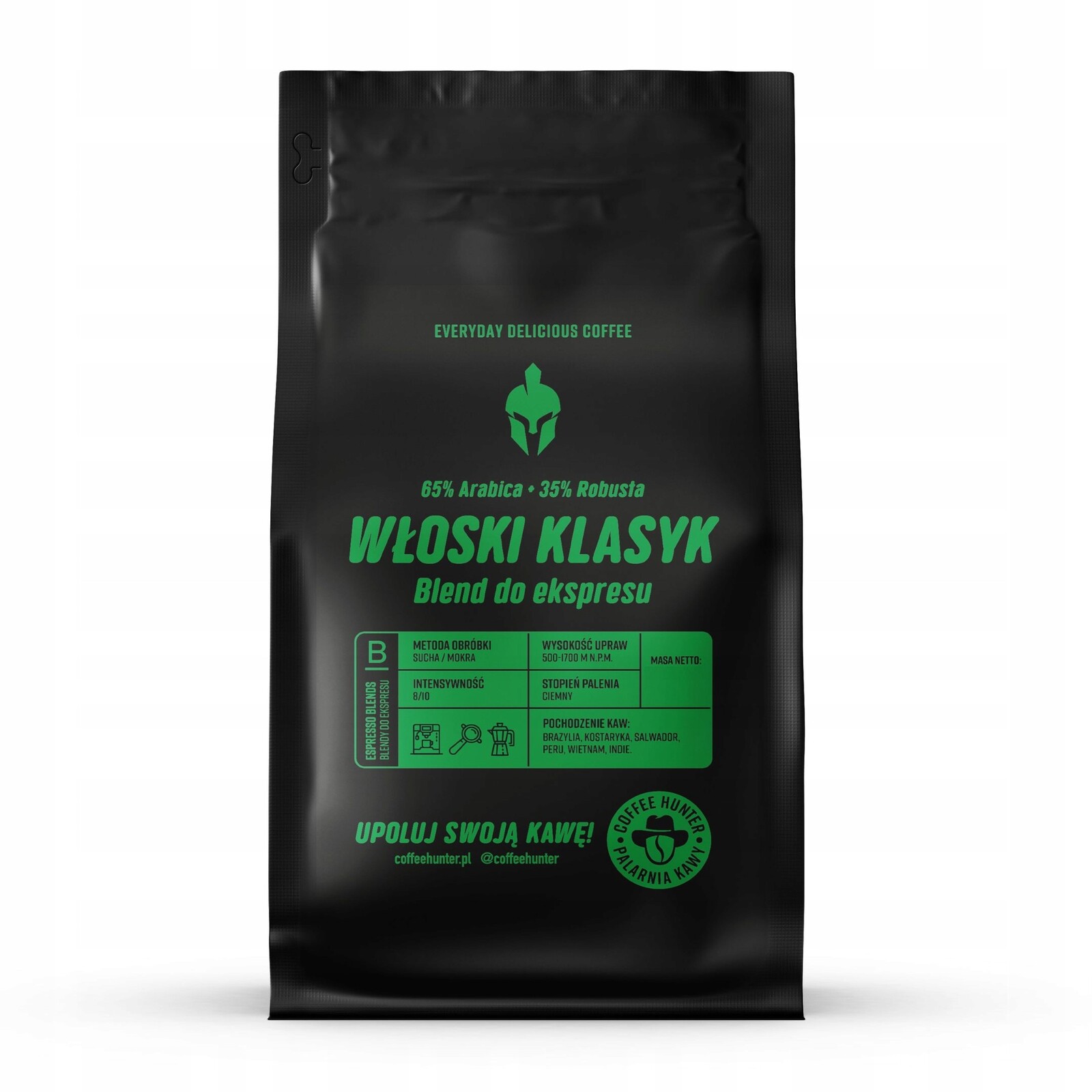 4X Italský Klasik vzorek 100 g. Káva Zrnková Coffee Hunter Sp. z o.o.