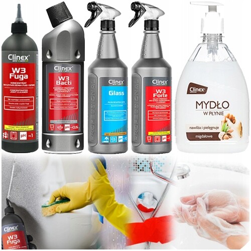 Clinex Sada Na Čištění Koupelny 5v1 Fuga Wc Kámen Mýdlo Zrcadlo