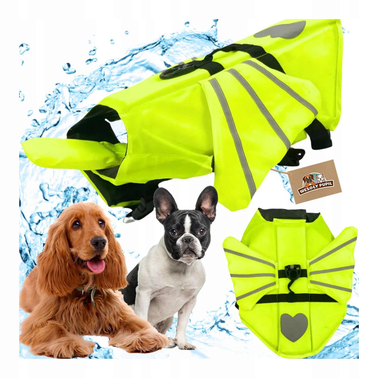 Kapok pro psa na plavání záchranná vesta do vody S Křídly S