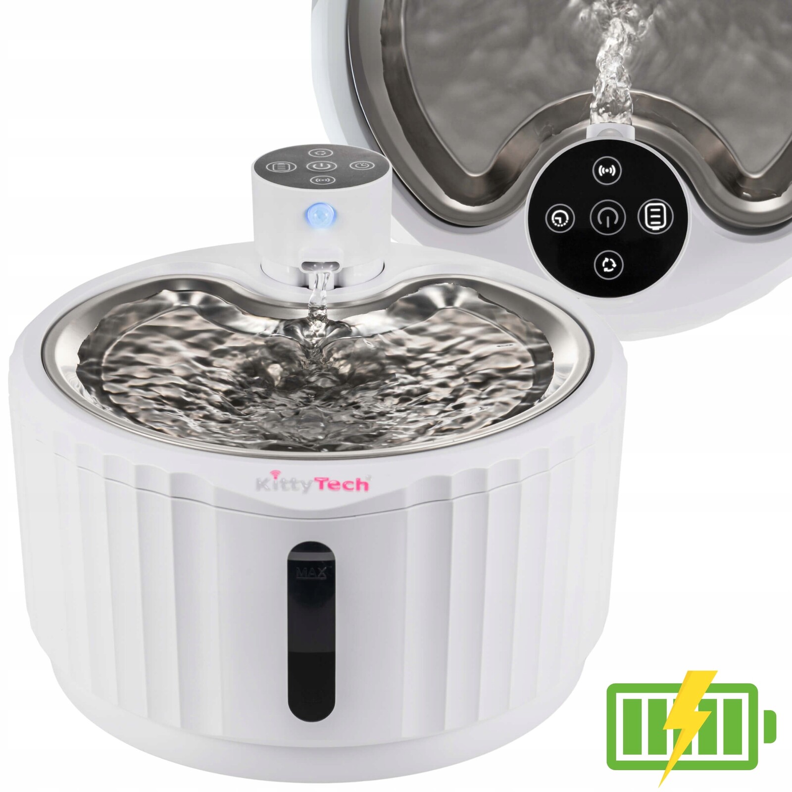 Inteligentní fontána pro kočky se senzorem a baterií PurrFlow KittyTech