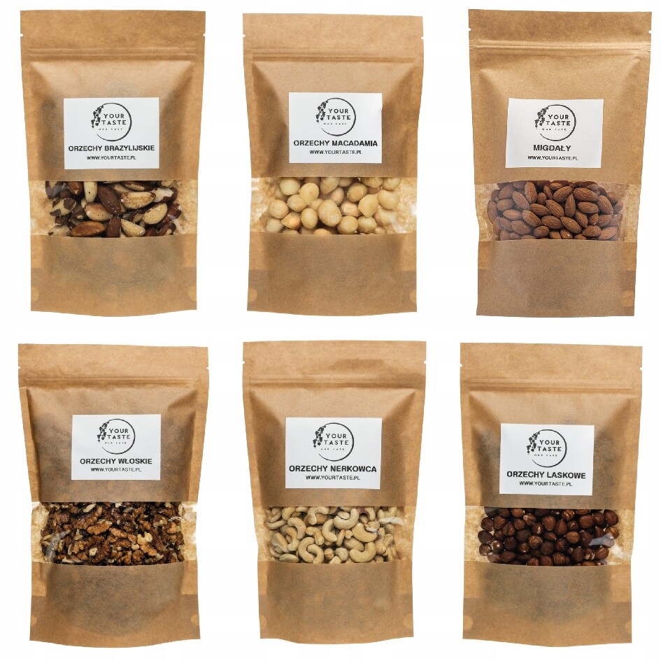 Brazilské Macadamia Kešu Ořechy Mandle Lískové Italské