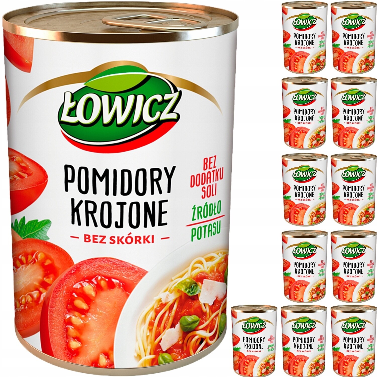 12 x Łowicz Rajčata krájená bez slupky 400 g
