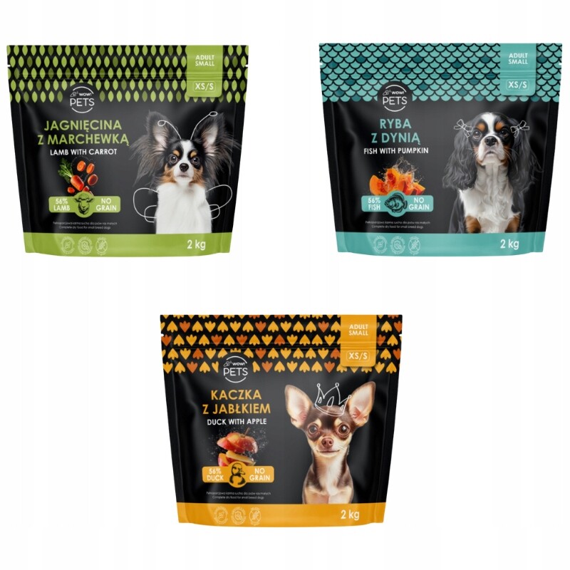 krmivo pro psy mix chutí 3x2 kg bez obilovin pro zdravé klouby malých plemen