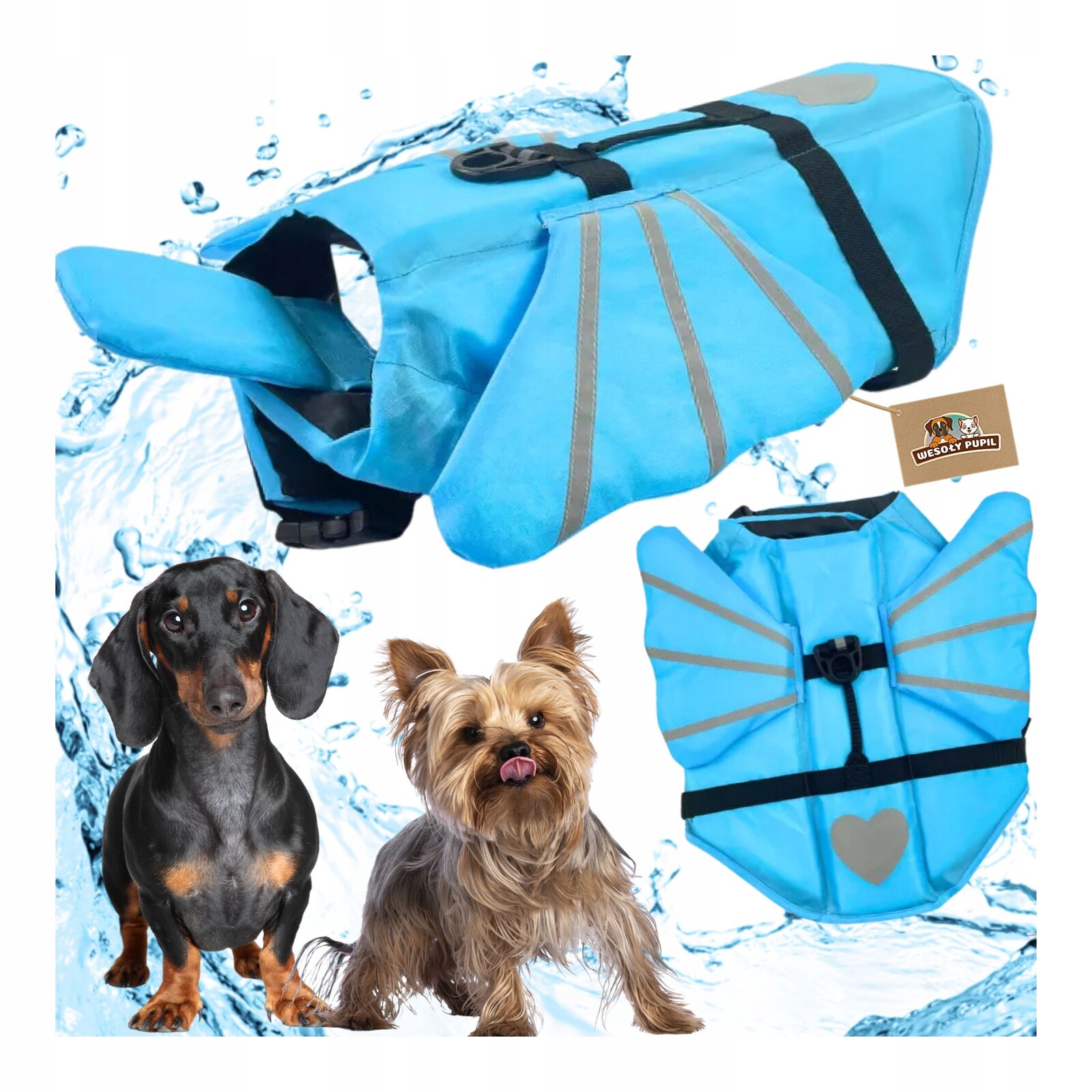 Kapok pro psa na plavání záchranná vesta do vody S Křídly Xs