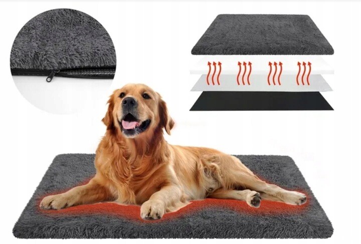 Tepelná podložka pro psa kočku 115 x 70 cm, samozahřívací, protiskluzová