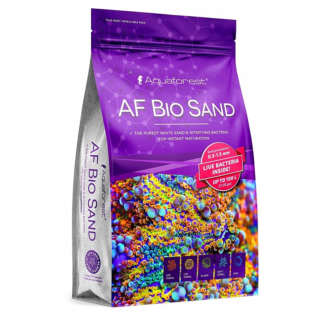 Písek Do Mořského Akvária Bio Sand 7.5 Kg Uhličitan Vápenatý Bílý Substrát