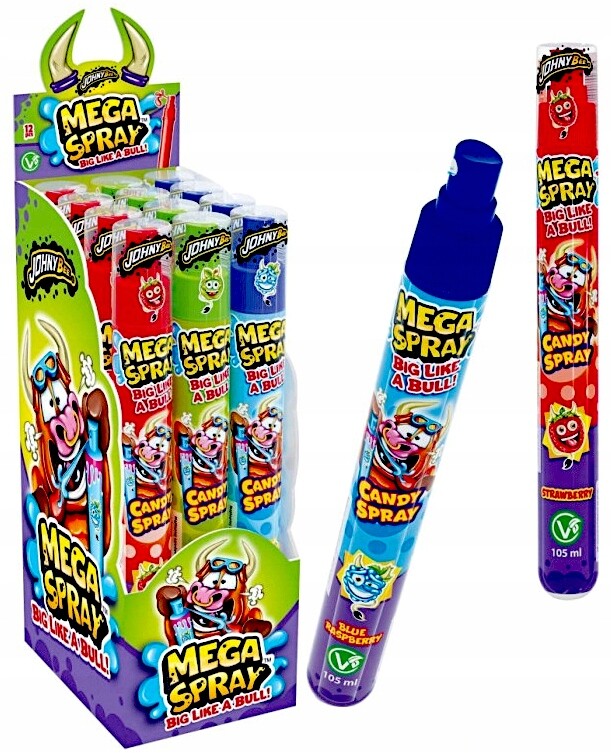 Spray Bull Johny Bee 3 příchutě Tekuté sladkosti 105 g 12 Kusů