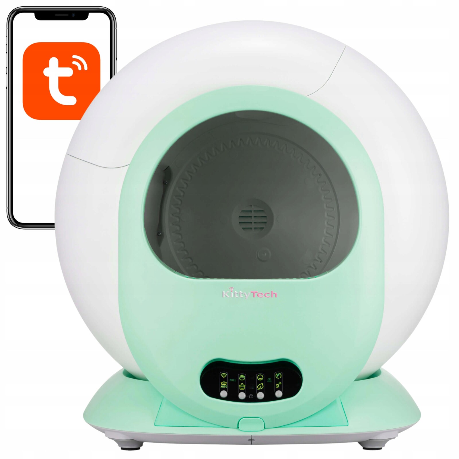 Automatická samočistící toaleta pro kočky Tuya SilentPurr máta KittyTech