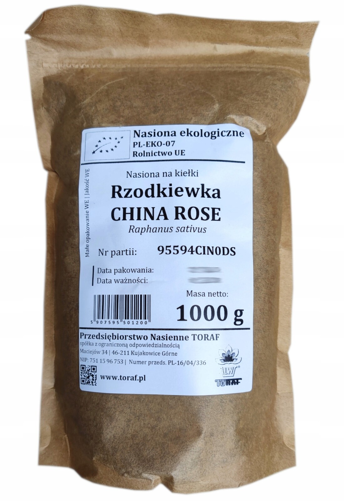 Semena klíčky Ředkvička China Rose Bio Eko 1kg