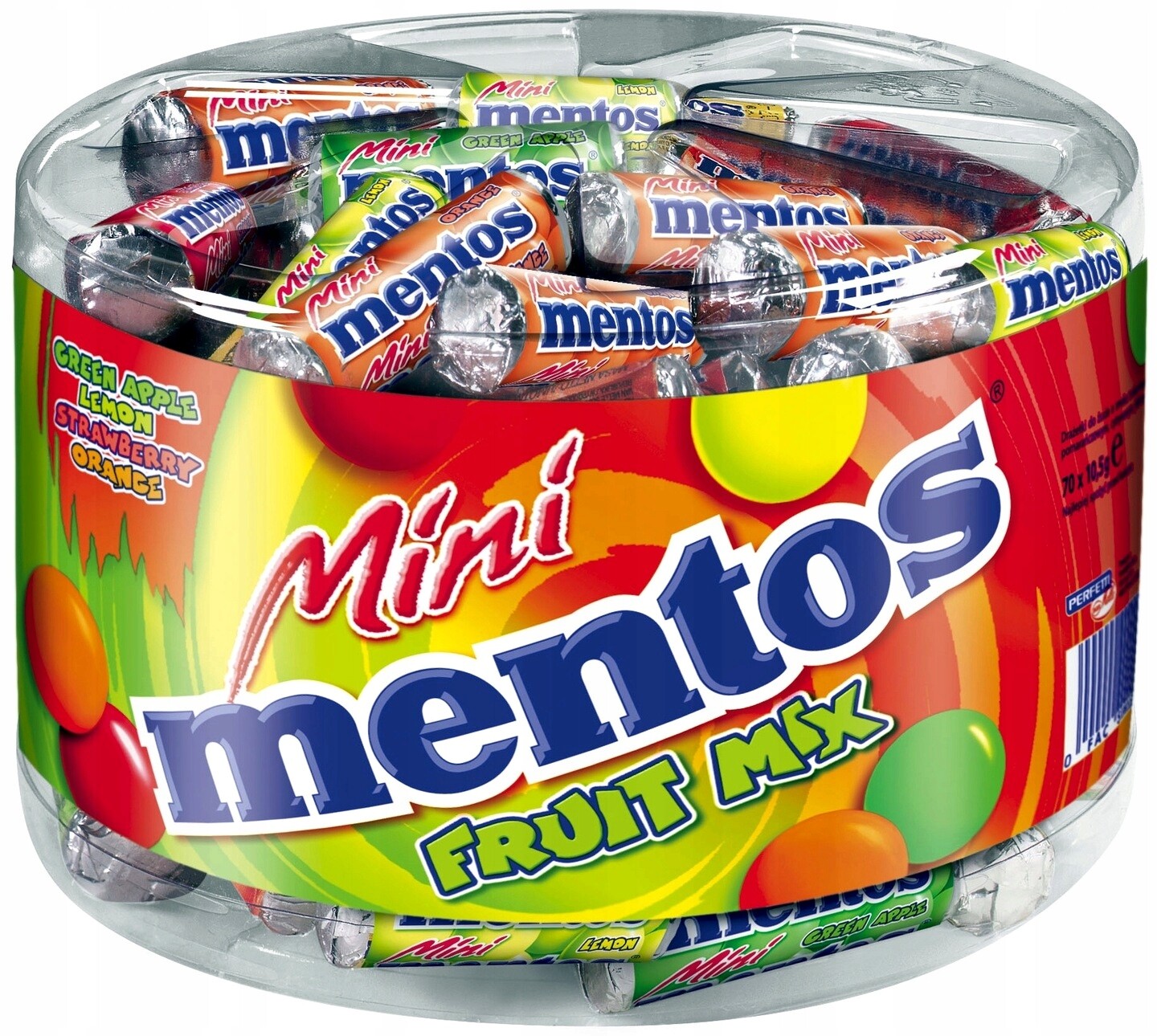 Bonbóny Žvýkačky Mentos Mini Fruit Mix ve 4 příchutích 70 x 10,5 g