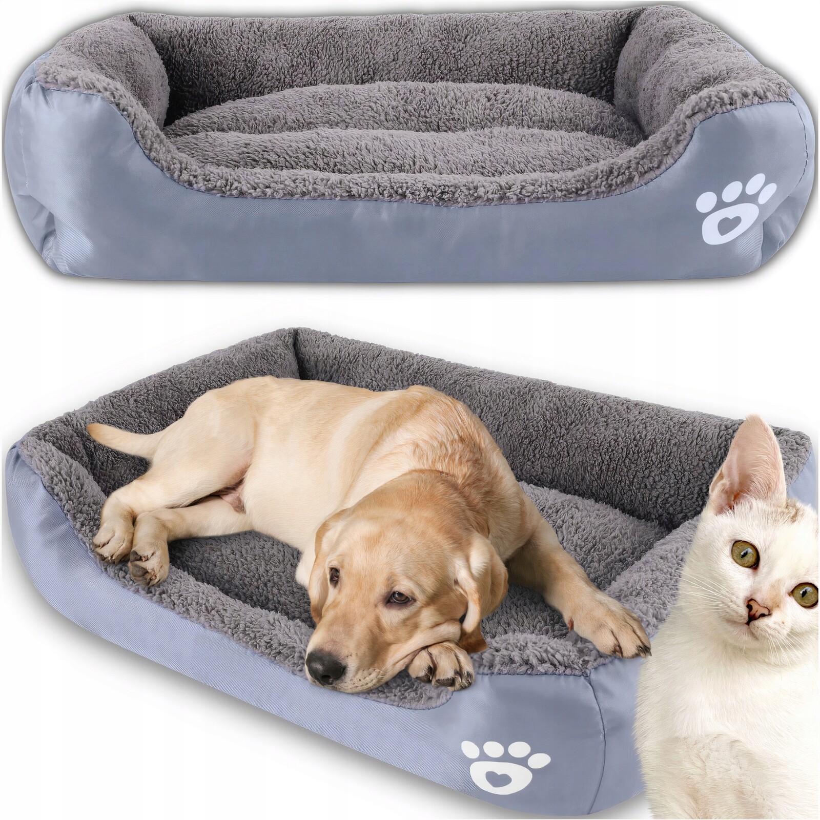 2 x Pelíšek Pro Psa Kočku 80X60 XXL Voděodolný Polštář Kotec Polštář Le