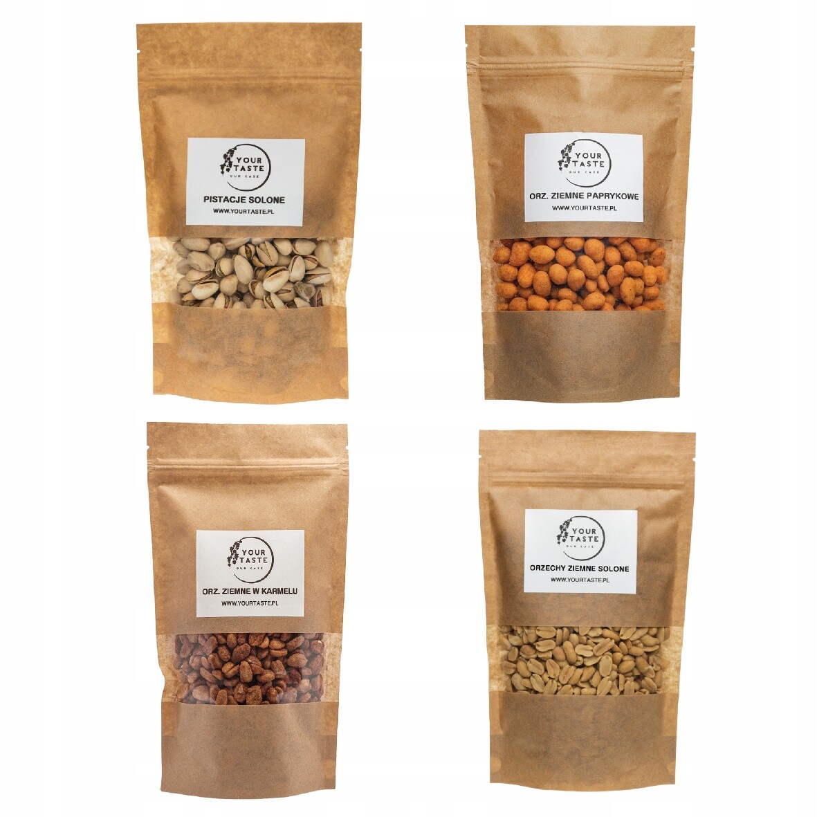 Pistácie 500g Zemité paprikové 500g Solené 500g V karamelu 500g