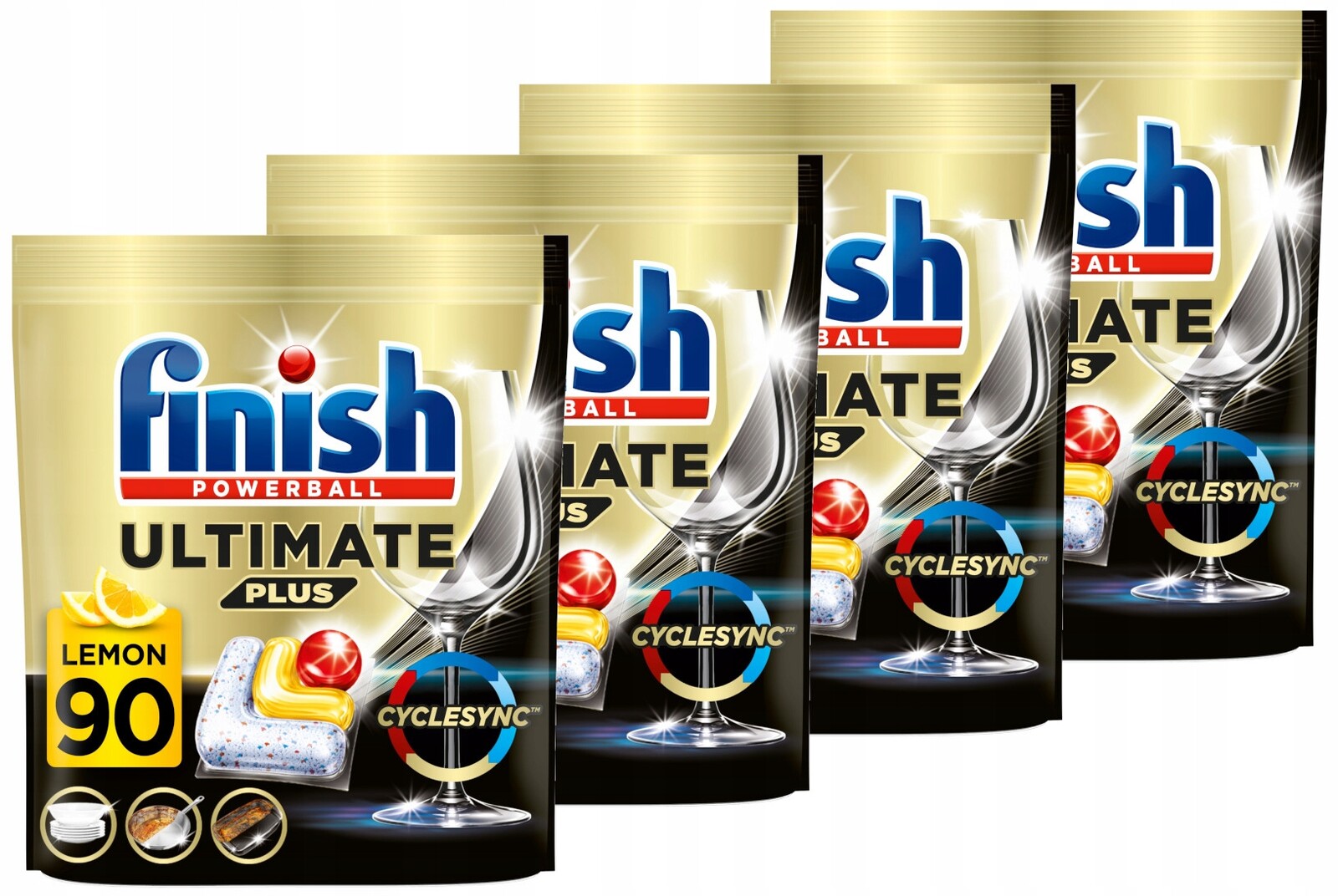Finish Kapsle do myčky nádobí Ultimate Plus lemon sada 4 x 90 kusů