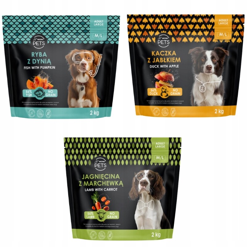 krmivo pro psy mix chutí 3x2 kg bez obilovin pro zdravé klouby dospělých psů