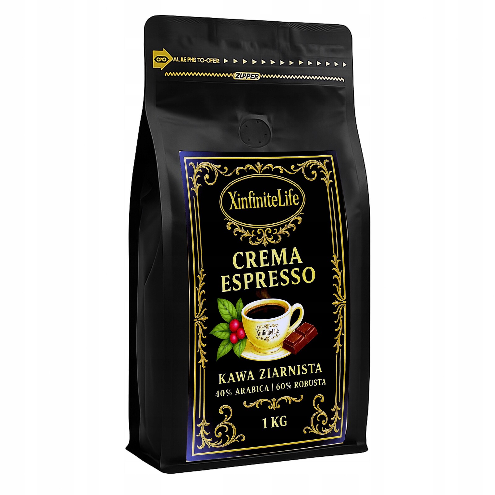 Káva Zrnková XinfiniteLife Crema Espresso 1000 g