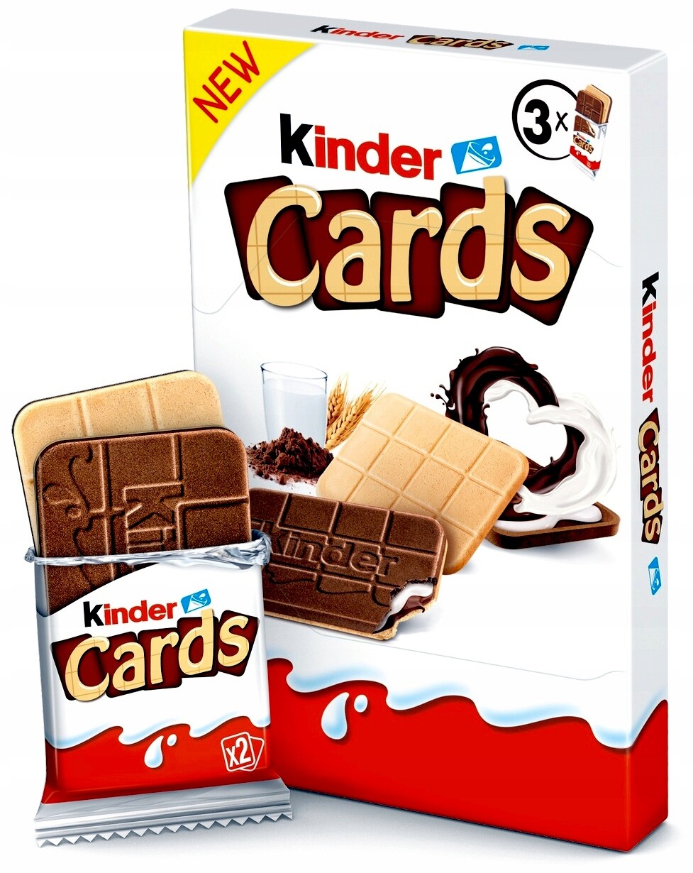 Originální oplatky Kinder Cards s mléčně kakaovou náplní 76,8 g x 9 ks
