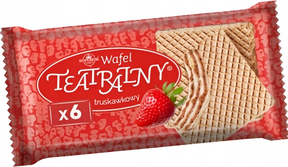 Oplatek plněný Divadelní příchuť Jahodová Kopernik Oplatky 100 g 24 ks