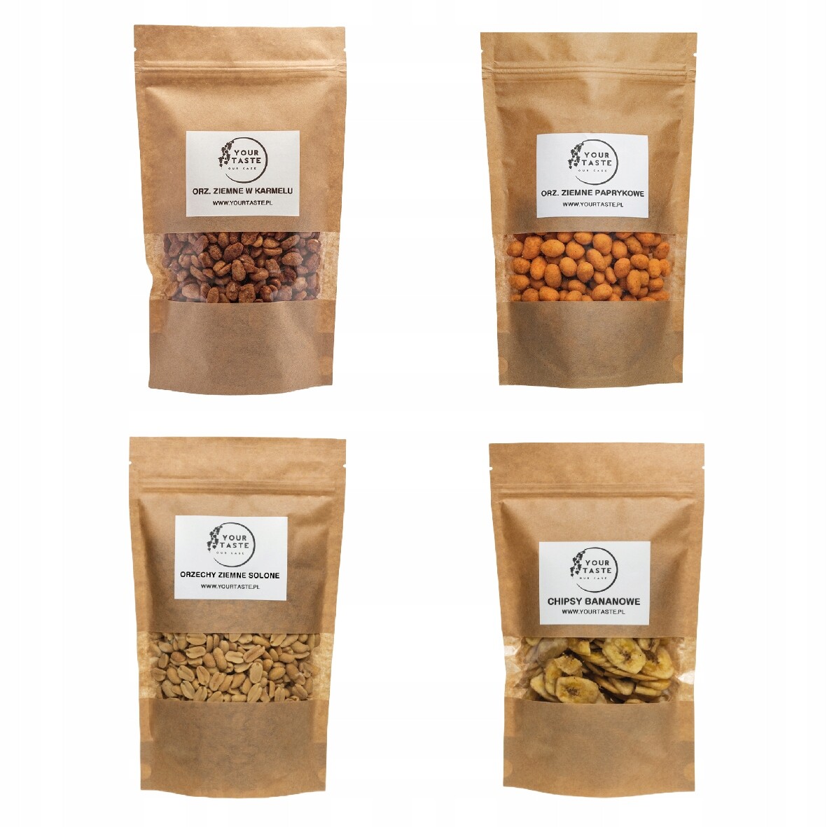 Sada přesnídávek Chipsy banánové 500g Zemité v karamelu 500g Zemité so