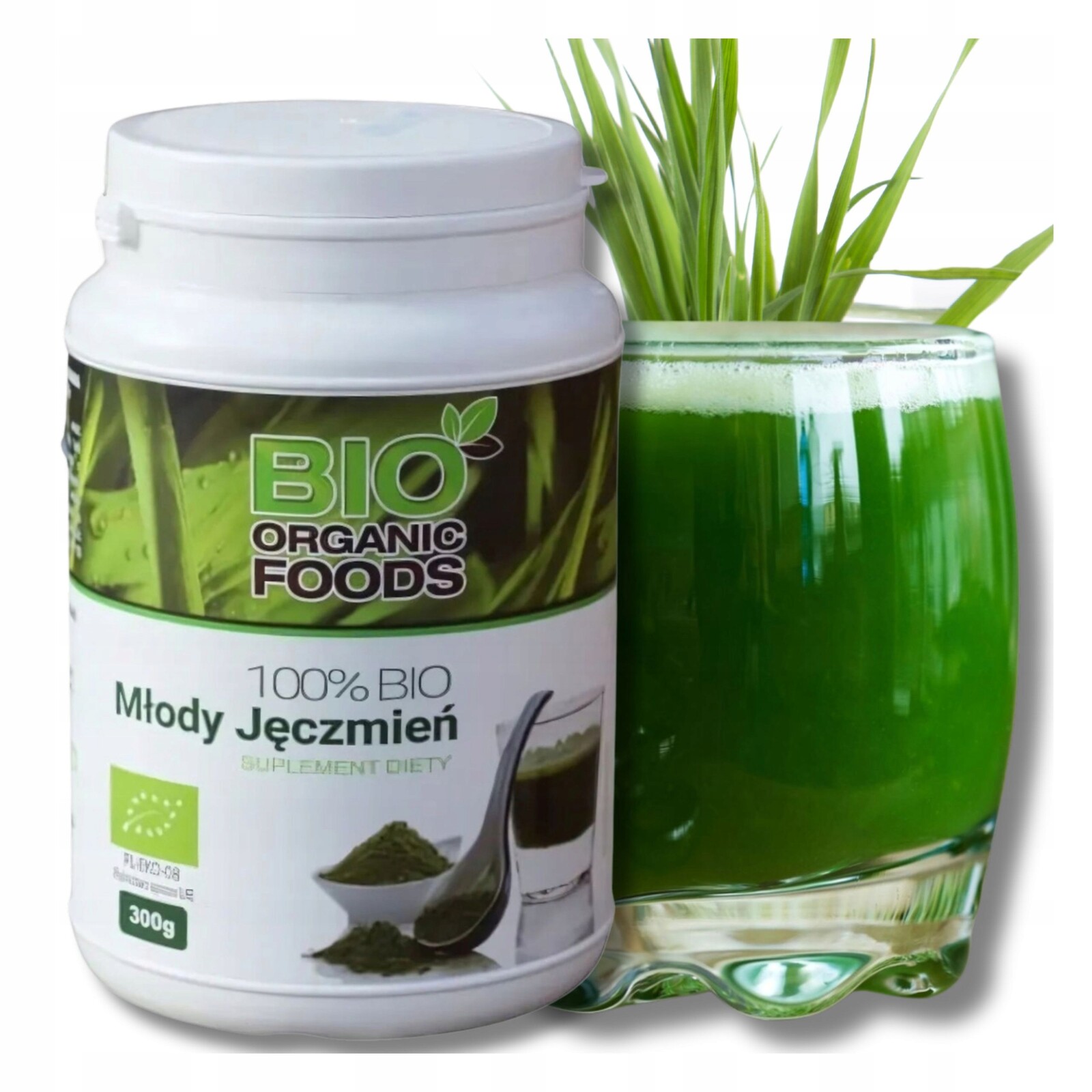 Mladý ječmen Bio Organic Foods prášková ekologická šťáva 300 g prášek