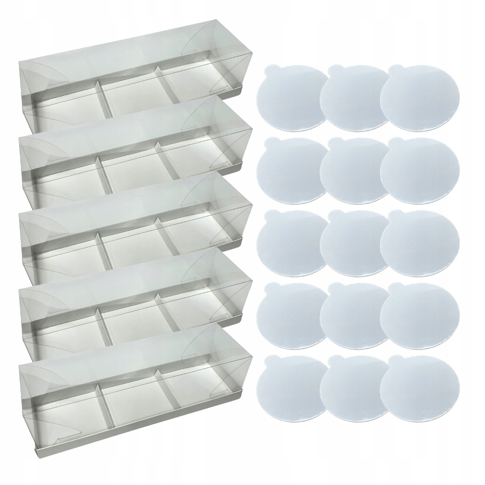 Set Krabička na bílé monoporce 29x9x8 banketové podložky pod dezert