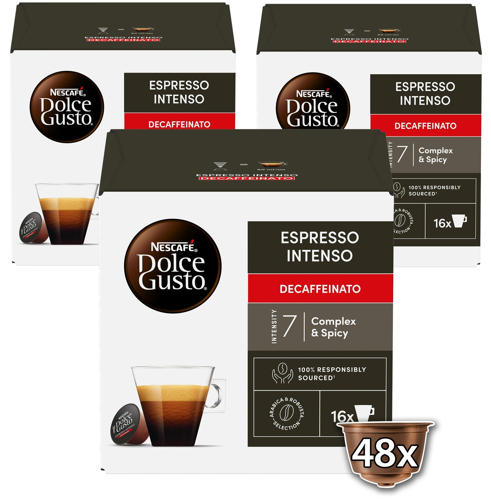Nescafé kávové kapsle Dolce Gusto Espresso Intenso Decaffeinato – 3 x 16