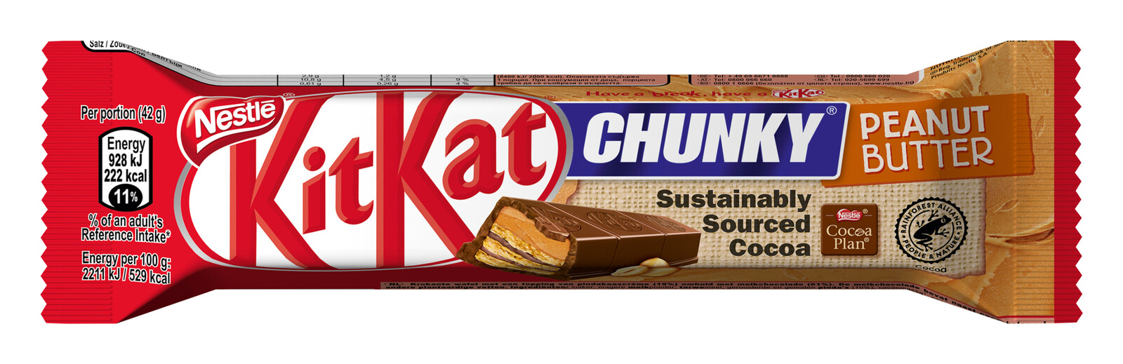 Sada Tyčinka Kit Kat Chunky s příchutí arašídového másla 36 ks 42 g