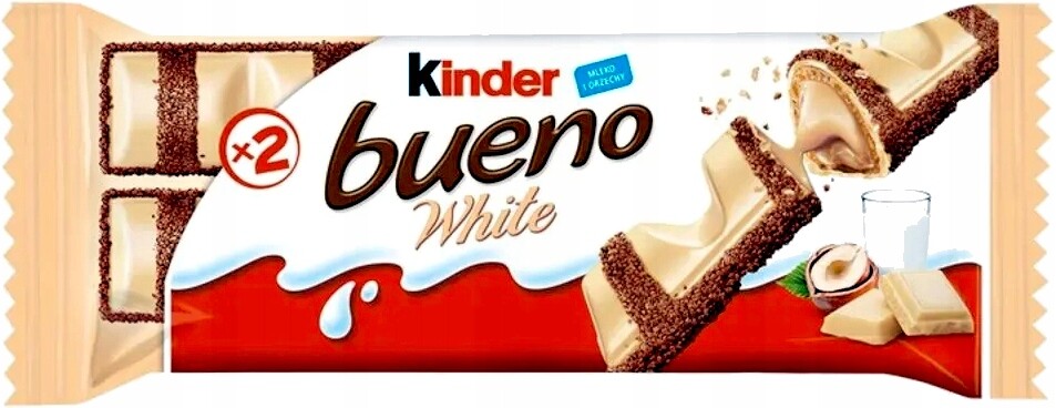 Originální vaflové tyčinky Kinder Bueno White Ferrero Display 15 Kusů x 39 g