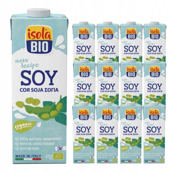 12 x Bezlepkový sójový nápoj Bio 1 l Isola Bio