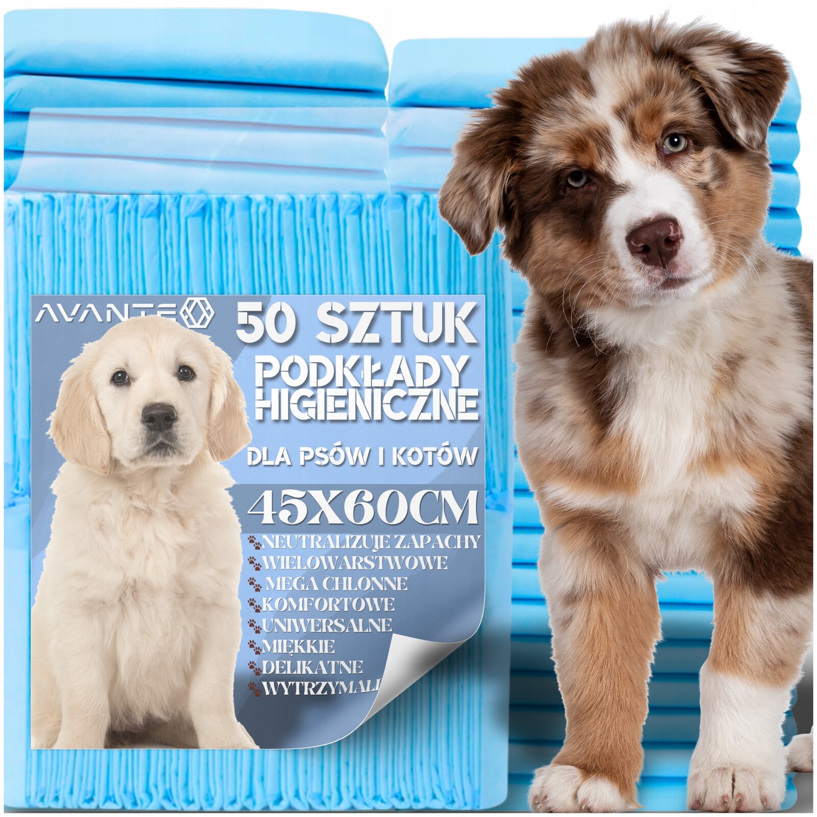 2 x Hygienické Podložky Pro Psa Kočku Na A Přebalování 45x60 50