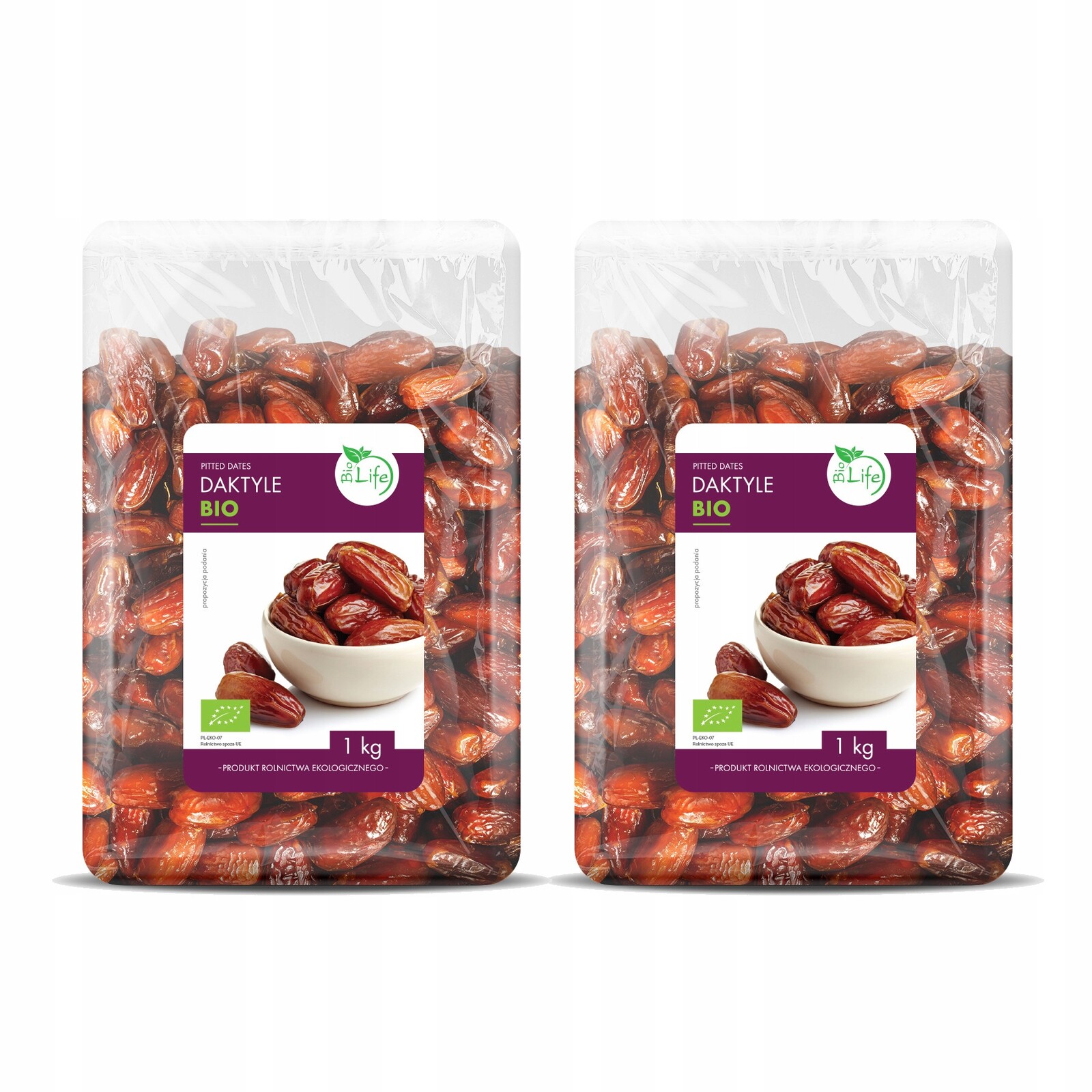 2x Sušené datle bez pecek Biolife ekologické Bio 1 kg