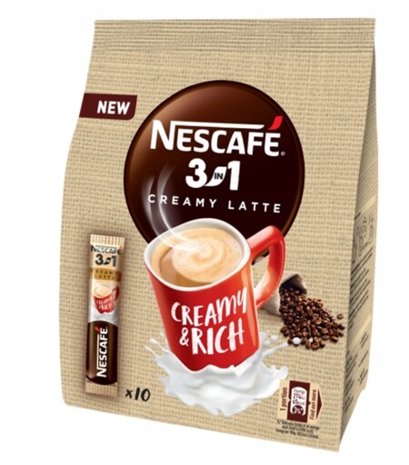 4x Nescafe 3v1 krémové Latte 10 x 15g
