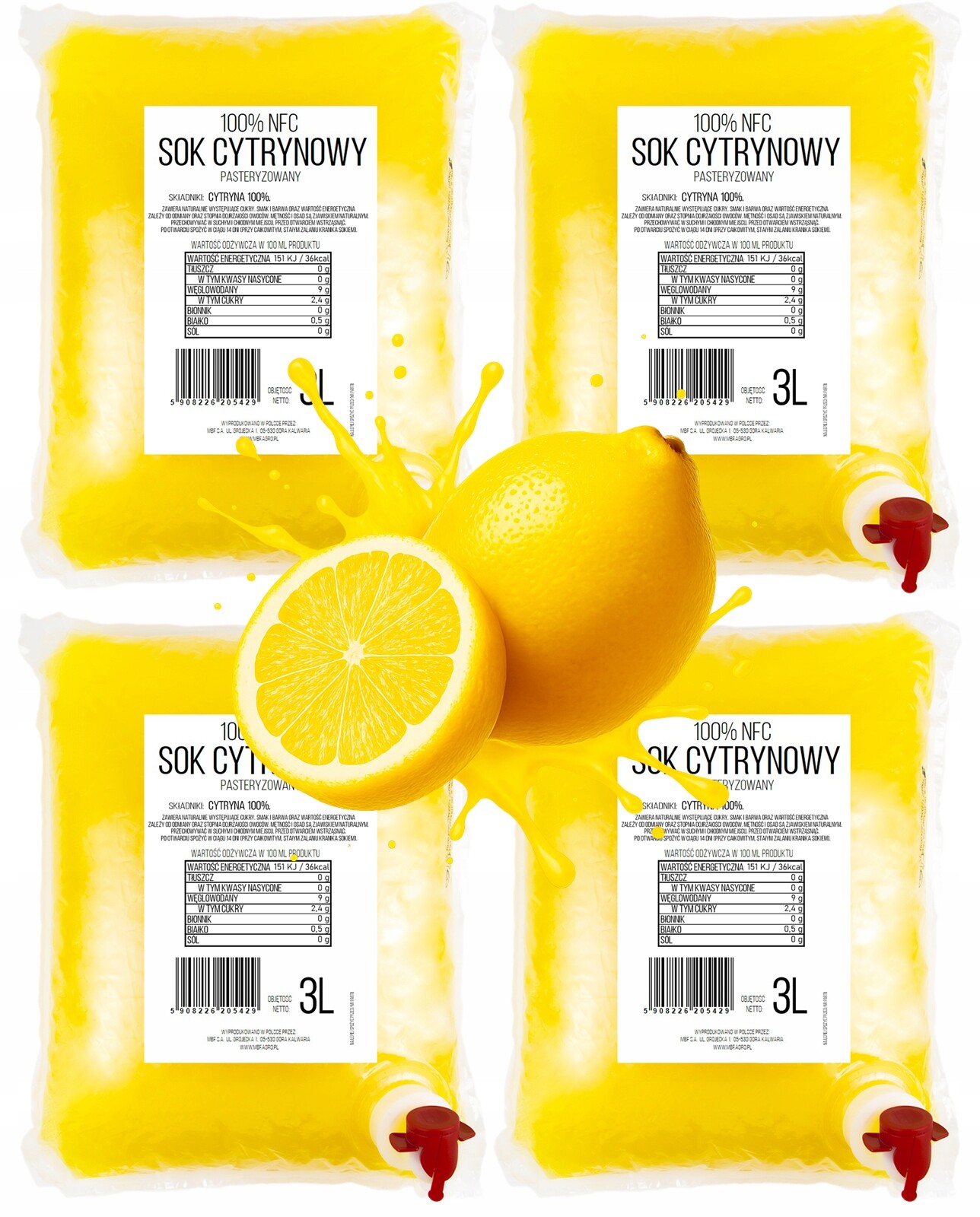 Citronová šťáva 100% 3L Nfc Pure Press Citron 4 x 3L