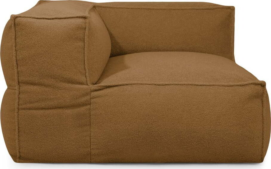 Hnědý sedací vak z textilie bouclé Mass Corner 125 Left – SLOWDOWN