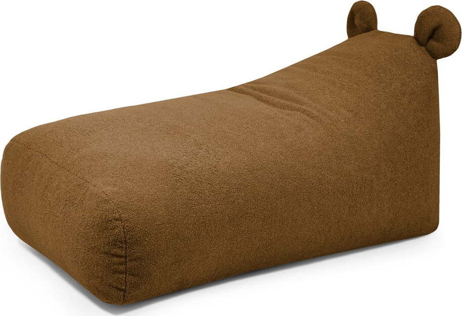 Hnědý dětský sedací vak z textilie bouclé Snug 130 Bear – SLOWDOWN
