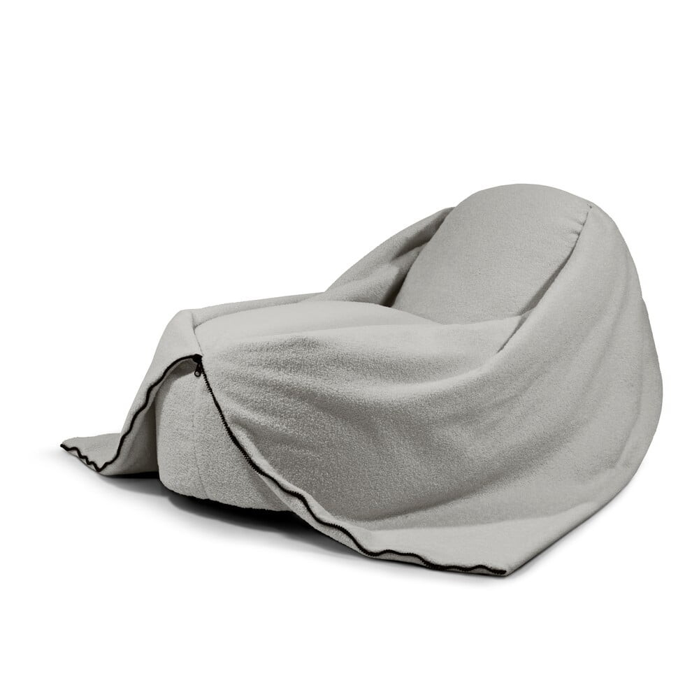 Světle šedý dětský sedací vak z textilie bouclé Cocoon 100 – SLOWDOWN