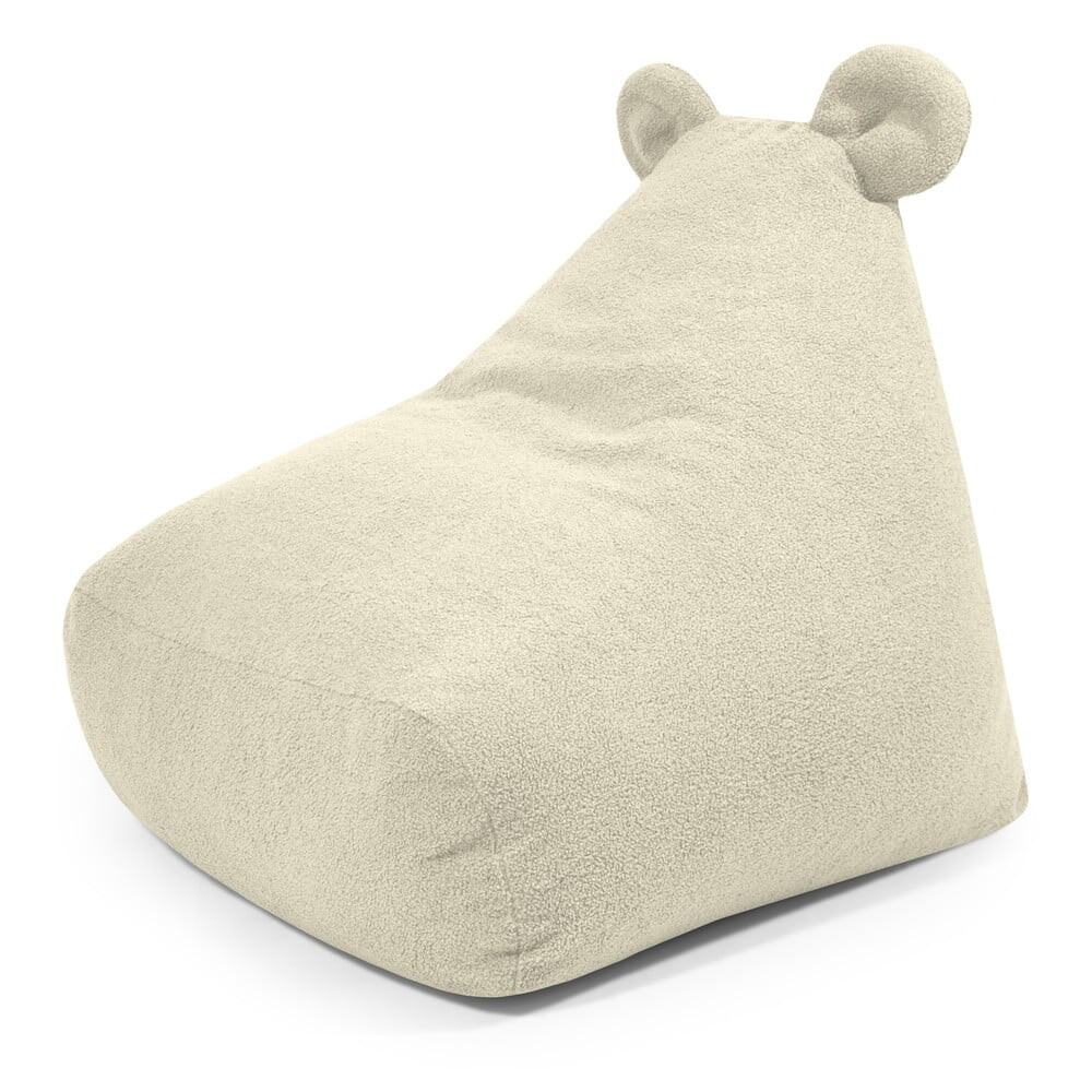 Krémový dětský sedací vak z textilie bouclé Snug 80 Bear – SLOWDOWN