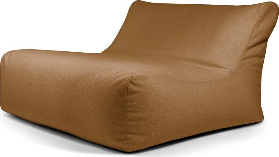 Hnědý sedací vak z textilie bouclé Sofa Lounge – SLOWDOWN