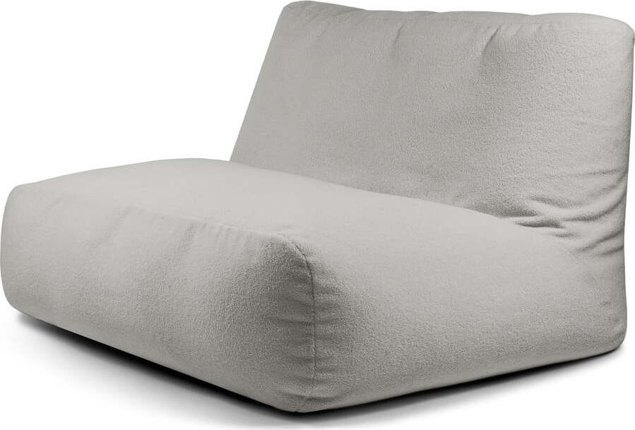 Světle šedý sedací vak z textilie bouclé Sofa Tube – SLOWDOWN