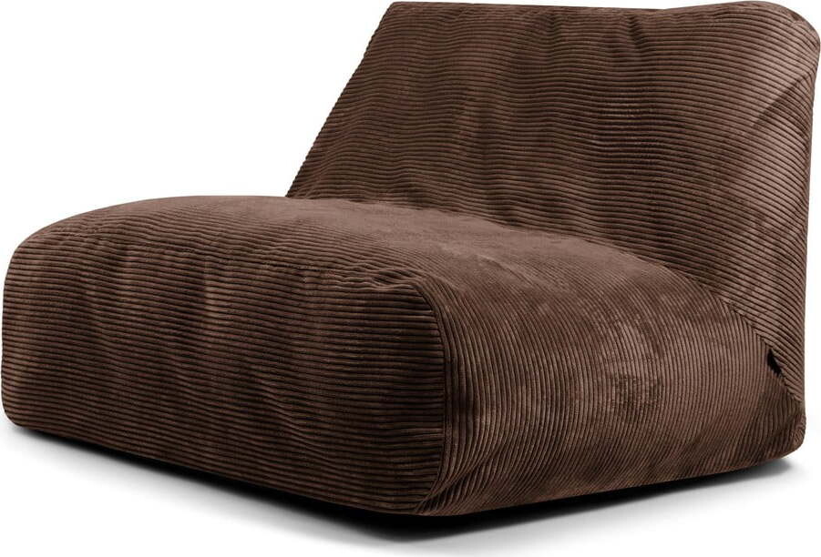 Tmavě hnědý manšestrový sedací vak Sofa Tube – SLOWDOWN
