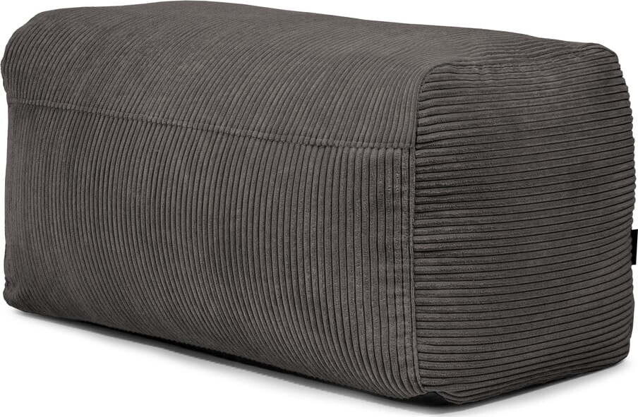 Tmavě šedý manšestrový sedací vak Plus 100 Lounge – SLOWDOWN