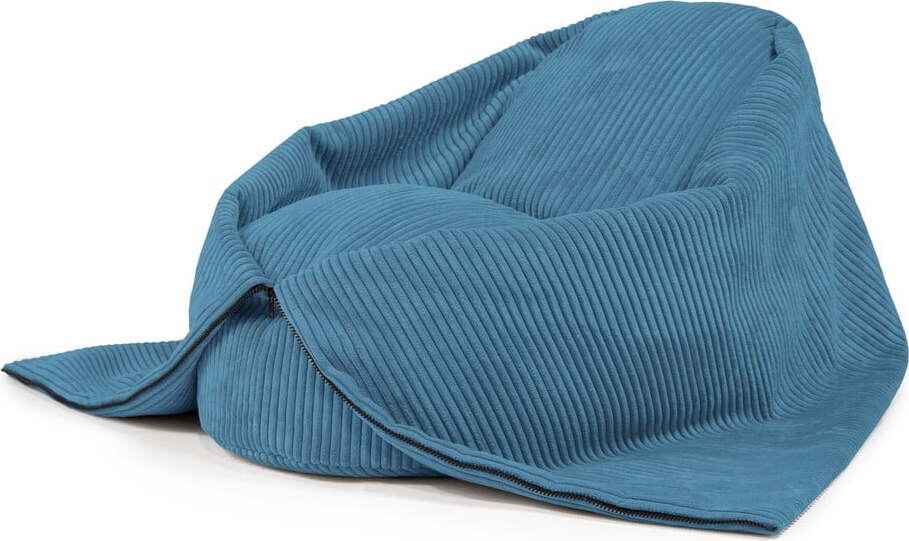 Modrý manšestrový dětský sedací vak Cocoon 100 – SLOWDOWN