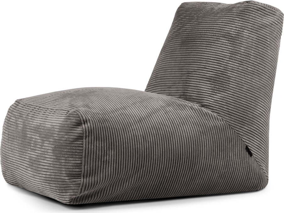 Tmavě šedý manšestrový sedací vak Tube – SLOWDOWN